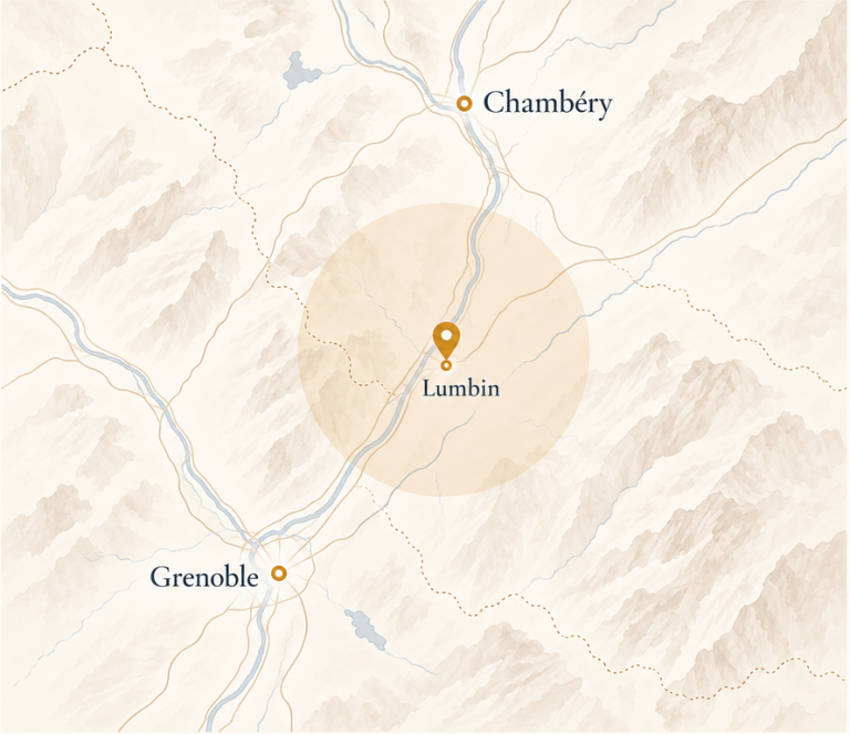 Carte pour situer Lumbin dans le Grésivaudan